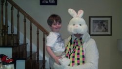 Easter Bunny with creeped out child Meme Template