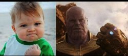 Thanos and baby Meme Template