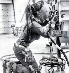 Swedish TIG Female Welder Meme Template