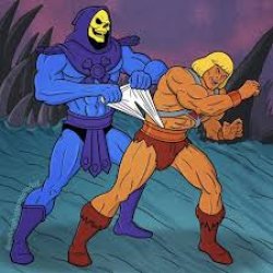 Skeletor gives He Man Atomic Wedgie Meme Template