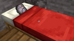 black guy sleeping in minecraft bed Meme Template