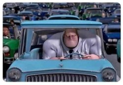 MR. INCREDIBLE DRIVING ANGRY Meme Template