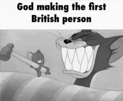 God making the first British person Meme Template