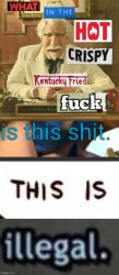 What in the hot crispy Kentucky fried fuck Meme Template