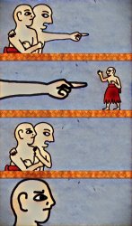 Sumerian pointing finger Meme Template
