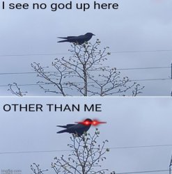 I see no god up here other than me Meme Template