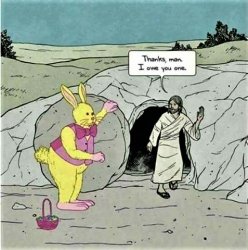 Easter Bunny and Jesus Meme Template