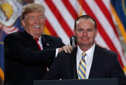 Trump shoulder rub mike lee Meme Template