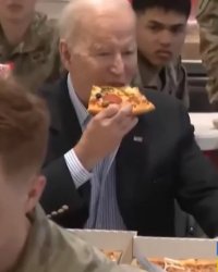 Joe biden eating Pizza Meme Template