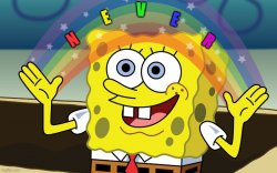 Never rainbow spongebob imagination Meme Template