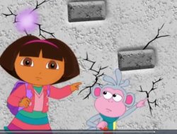 Dora & Boots Plugging Holes Meme Template