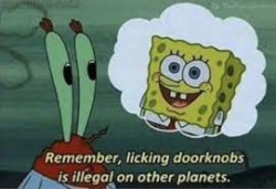 Spongebob Licking Doorknobs Meme Template