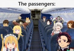 annoyed anime passengers Meme Template
