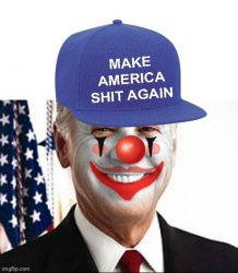 Joe Biden Clown blue hat Meme Template