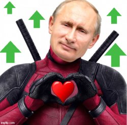 Putin Deadpool upvote Meme Template