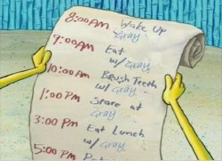 Spongebob schedule Meme Template