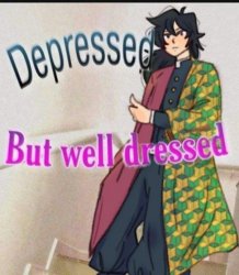 depressed  but well dressed Meme Template