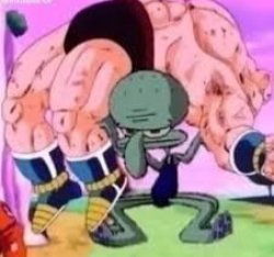 Squidward holds nappa Meme Template