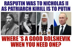 Rasputin Was To Nicholas II As Patriarch Kirill Is To Putin meme Meme Template