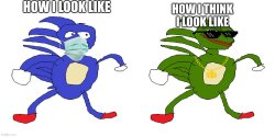 sanic and pepe Meme Template