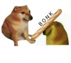Bonk Dog with Boguette Meme Template