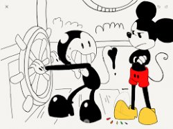 Bendy and the Steam Boat Meme Template
