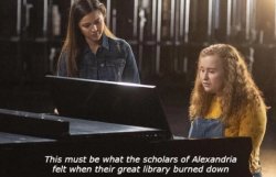girl sitting at piano Meme Template