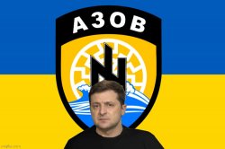 Zelensky Azov Battalion logo Ukraine flag Meme Template