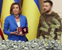 Nancy Pelosis Zelensky and Cash payoff Meme Template