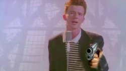 rick astley with gun Meme Template