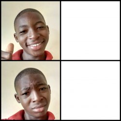 Shock/happy handsome African boy Meme Template