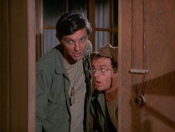 Radar Hawkeye Skulking Meme Template