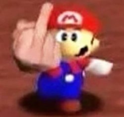 Mario middle finger Meme Template