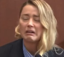Amber  Heard ugly cry Meme Template