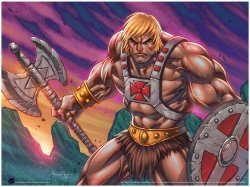 He-Man with Battle Axe and shield Meme Template