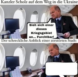 Olaf Scholz plane Meme Template