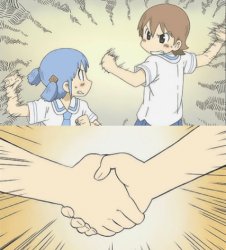 angry hand shake Meme Template