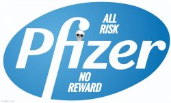 Pfizer all Risk no reward death head skull logo Meme Template