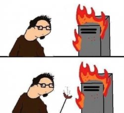 Yummy Burning Servers Meme Template