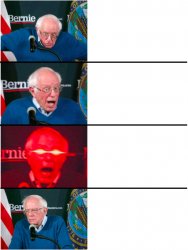 Bernie Sanders reaction (nuked then sad) Meme Template