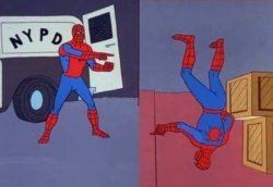 Upside Down mirror spiderman Meme Template