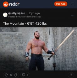 The mountain 6’9” 420 lbs. Meme Template
