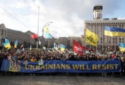 pro-Ukraine protest Meme Template