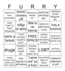 Furry Bingo Meme Template