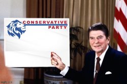 Ronald Reagan Conservative Party announcement Meme Template