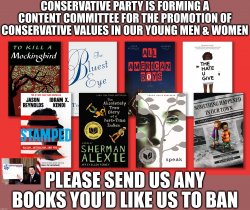 Conservative Party book bans Meme Template