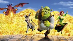 Shrek Donkey Fiona running from Dragon Meme Template