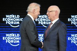 Joe Biden and Klaus Schwab wef Meme Template