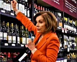 Nancy Pelosi alcoholic  at liquor store Meme Template