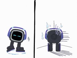 Emo pet robot happy - sulking Meme Template